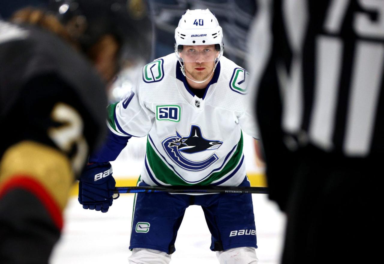 Canucks place star F Pettersson on retroactive IR, recall G Silovs