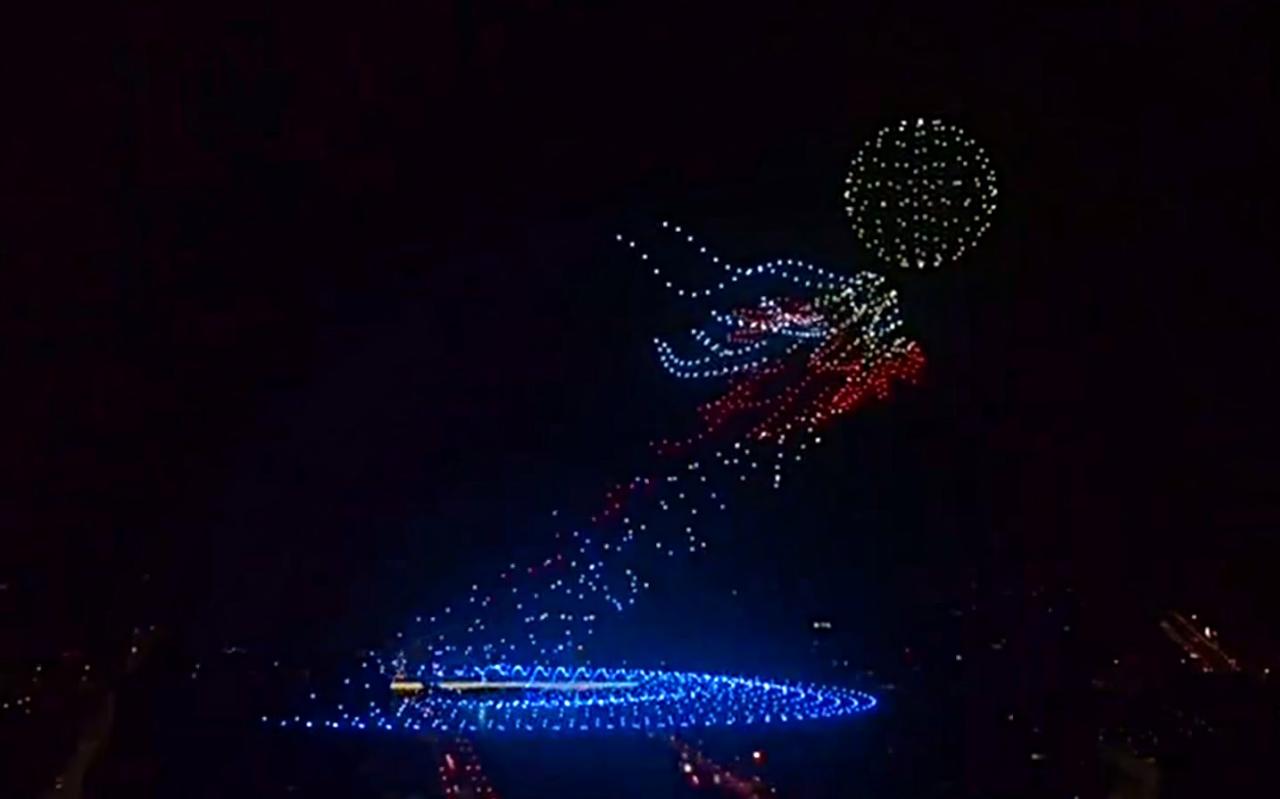 Shanghai new year drone show